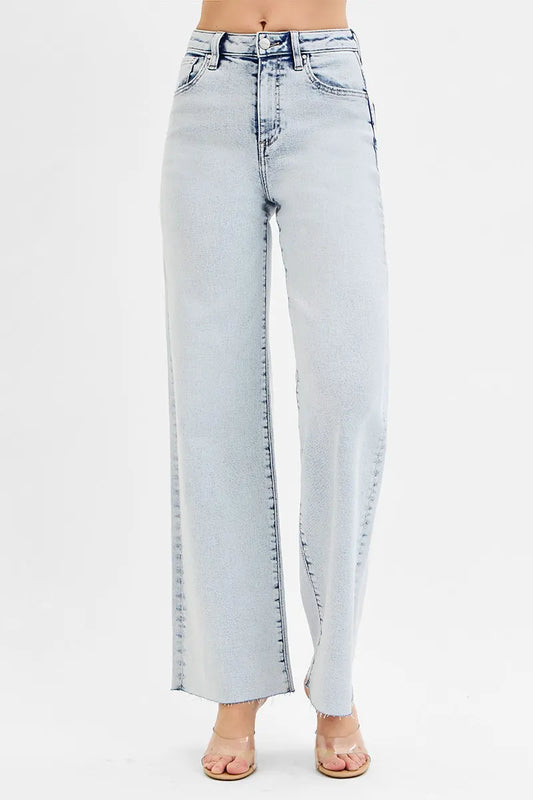 Image of RISEN Full Size High Rise Wide Leg Jeans Plus Size | Queeble.shop