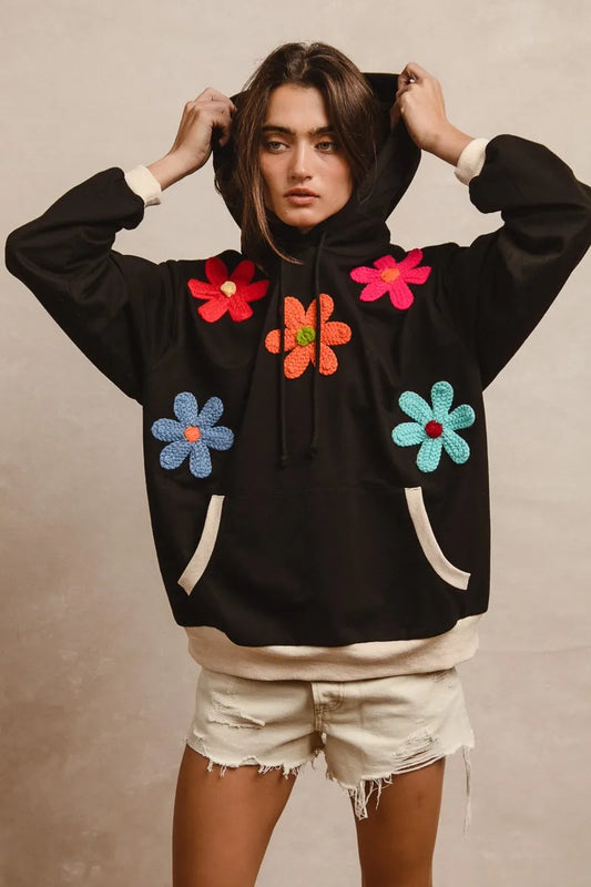 Image of BiBi Patched Hoodie Top | Queeble.shop