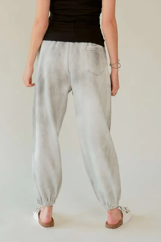 Image of Davi & Dani Rhinestone Elastic Waist Joggers | Queeble.shop