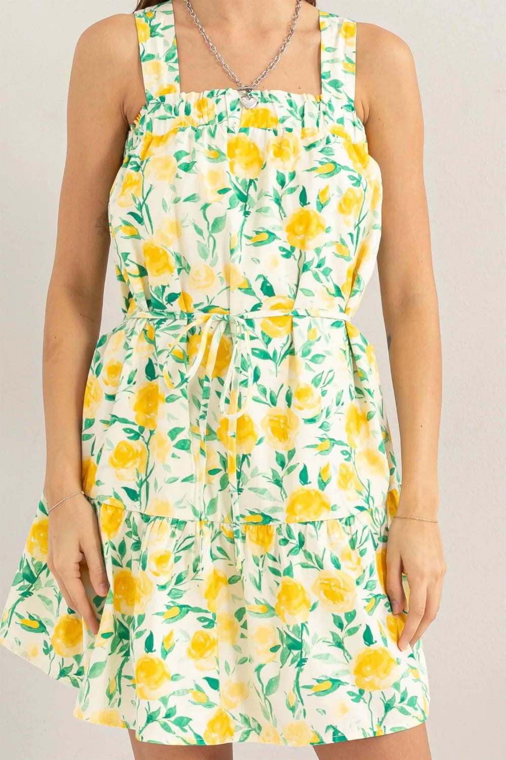 Image of HYFVE Floral Tie Shoulder Mini Dress | Queeble.shop