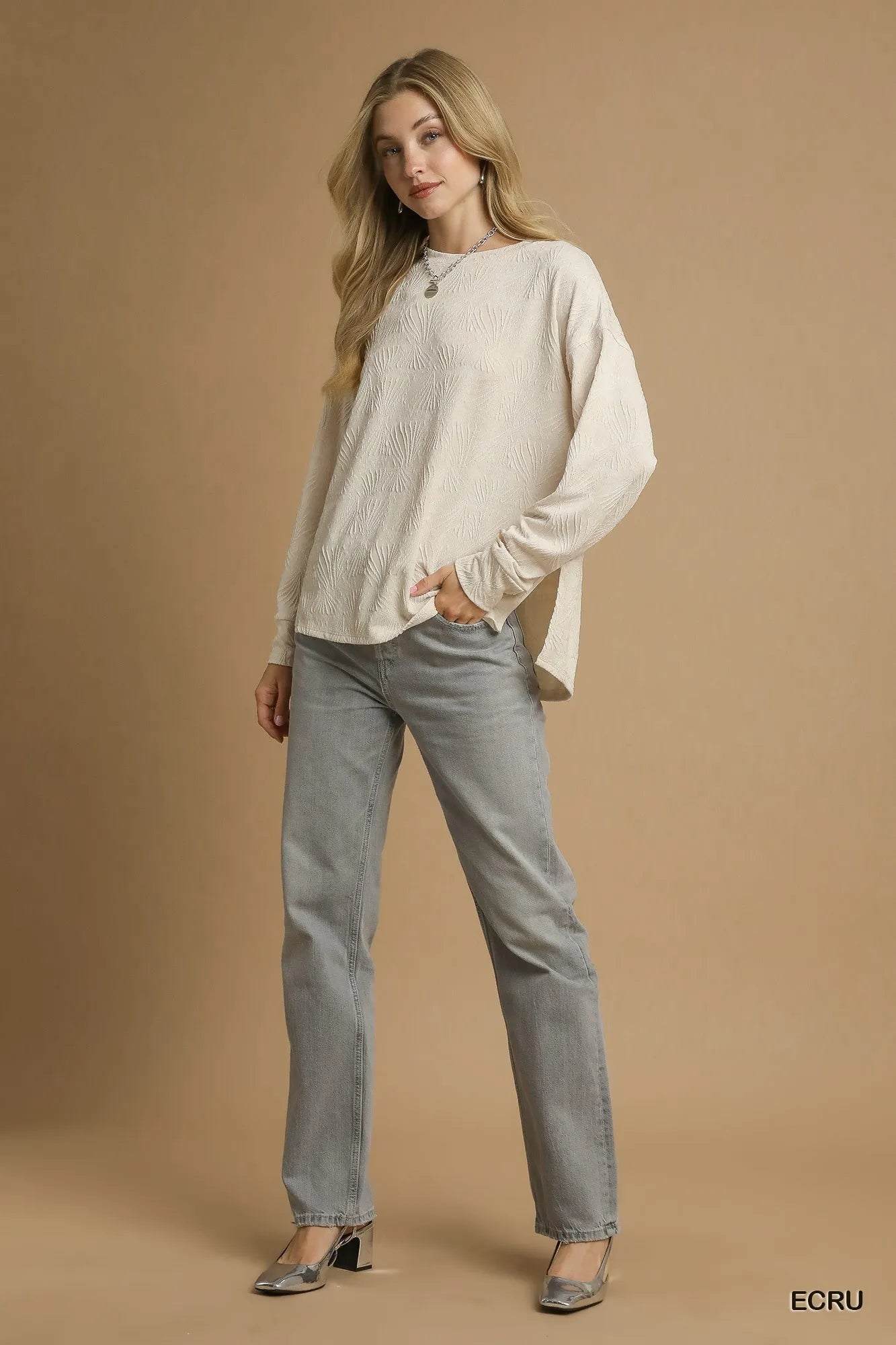 Image of Umgee Textured Knit Long Sleeve Top | Queeble.shop
