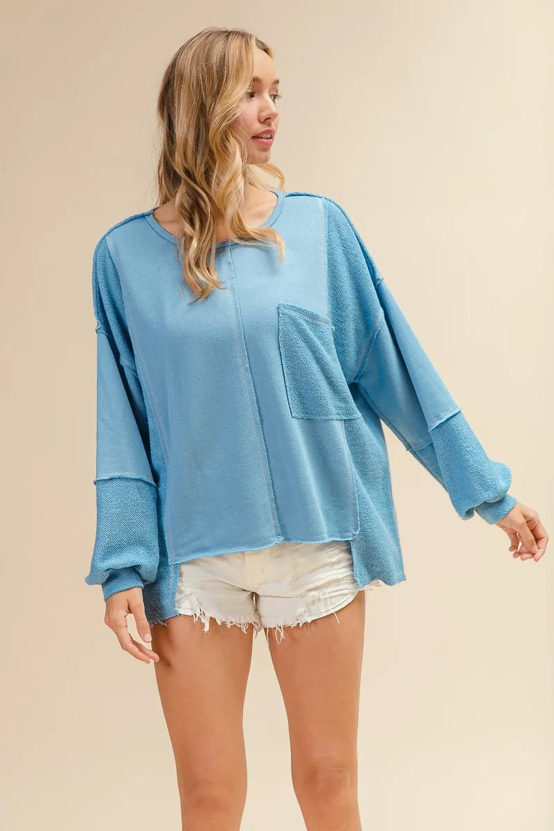 Image of BiBi Oversized Pocket Front Sweatshirt | Queeble.shop
