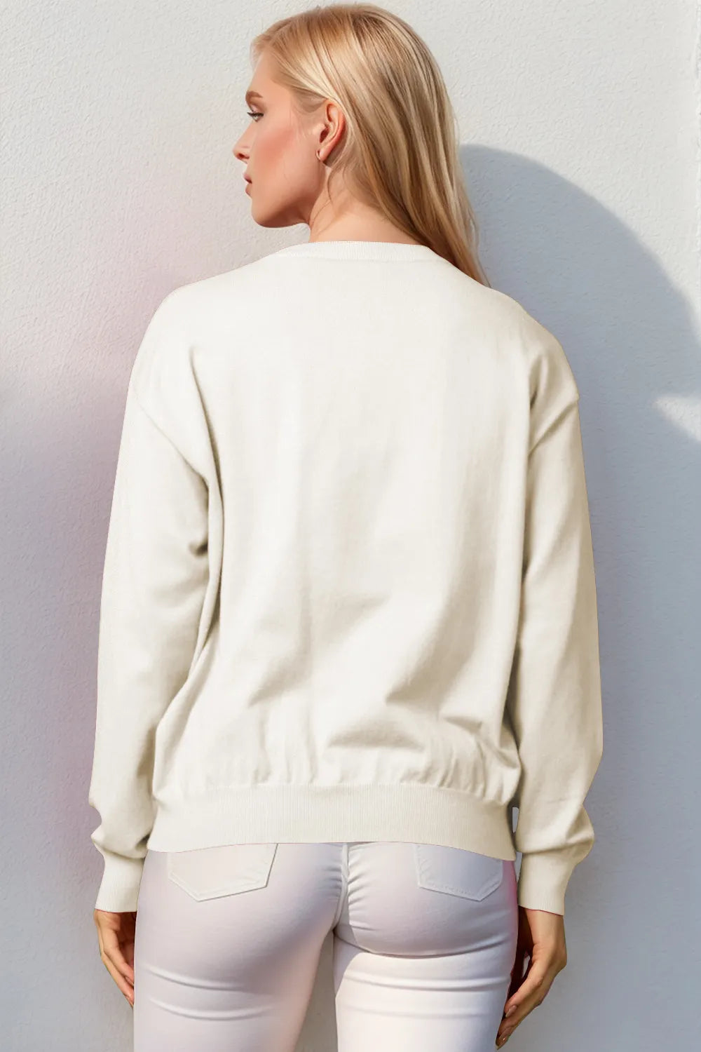 Image of Double Take Full Size Nutcracker Sequin Long Sleeve Sweater | Queeble.shop