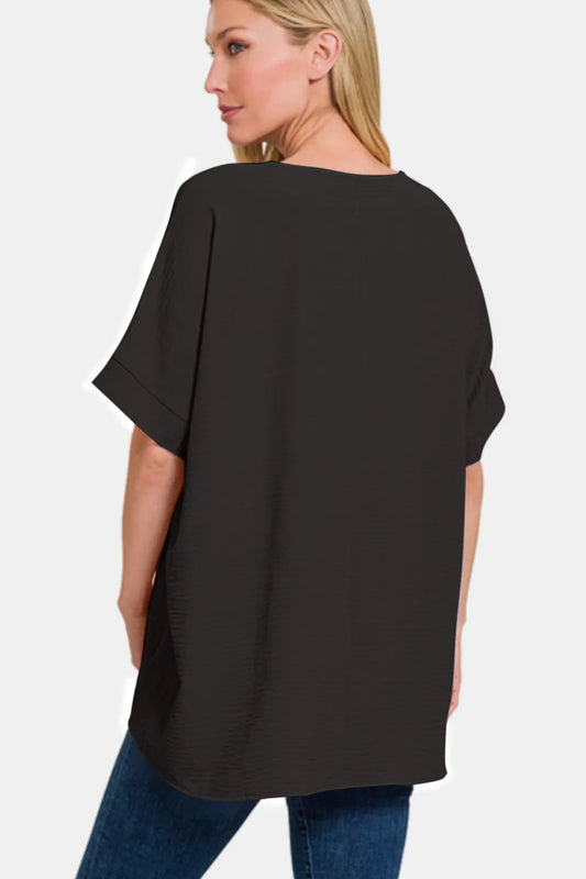 Image of Zenana Full Size V-Neck Short Sleeve Top | Queeble.shop