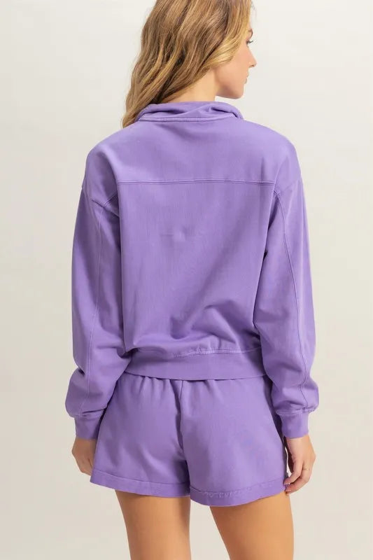 Image of HYFVE Quarter Zip Drop Shoulder Sweatshirt | Queeble.shop