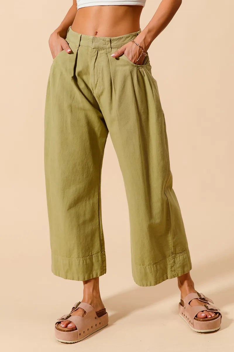 Image of SO ME Mid Rise Wide Leg Chino Pants With Pockets | Queeble.shop
