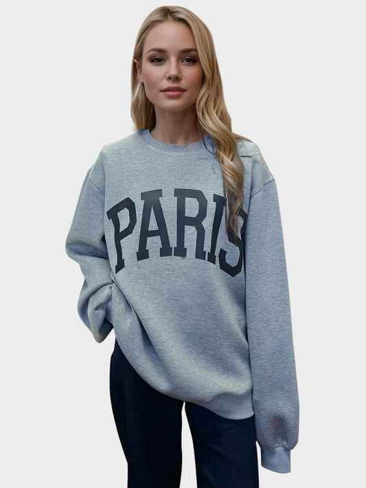 Image of Basic Bae PARIS Round Neck Long Sleeve Air Scuba Sweatshirt | Queeble.shop