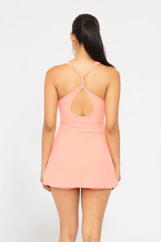 Image of MONO B Twist Racerback Fit-and-Flare Dress | Queeble.shop