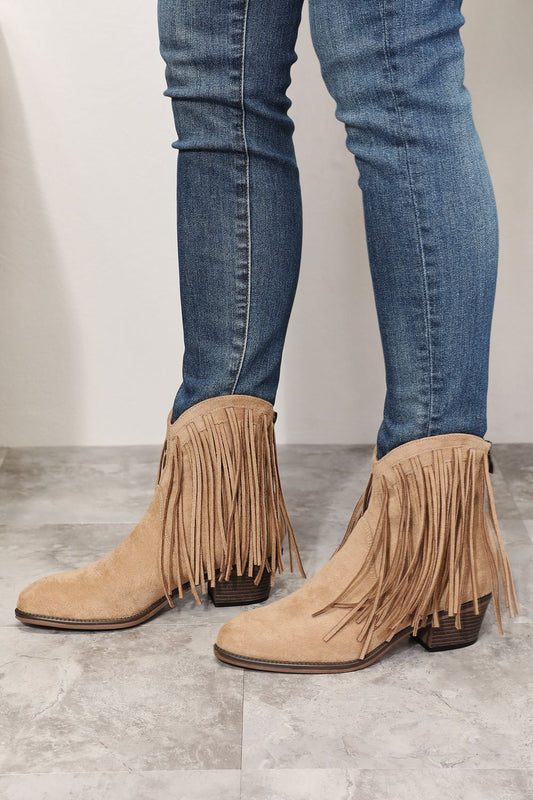 Image of Legend Women's Fringe Cowboy Western Ankle Boots | Queeble.shop