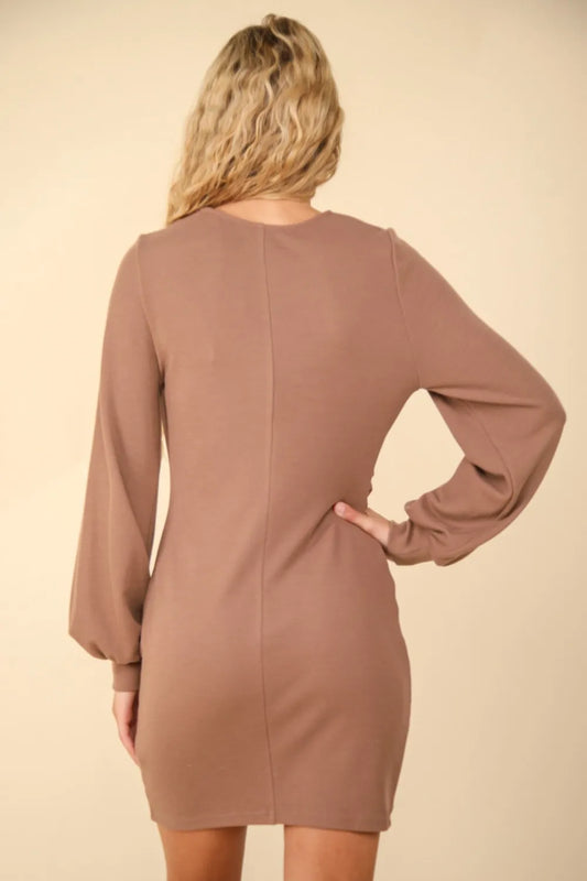Image of VERY J Ruched Detail Bodycon Mini Dress | Queeble.shop