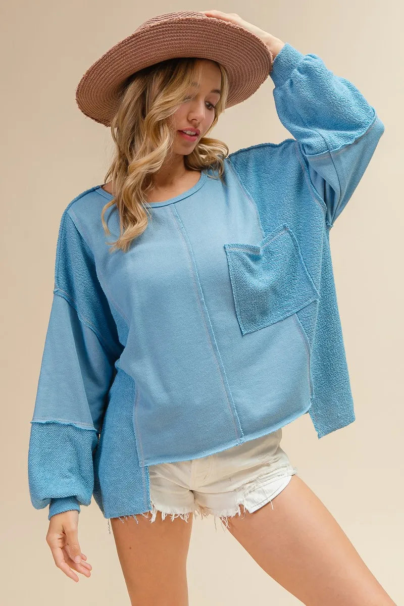 Image of BiBi Oversized Pocket Front Sweatshirt | Queeble.shop