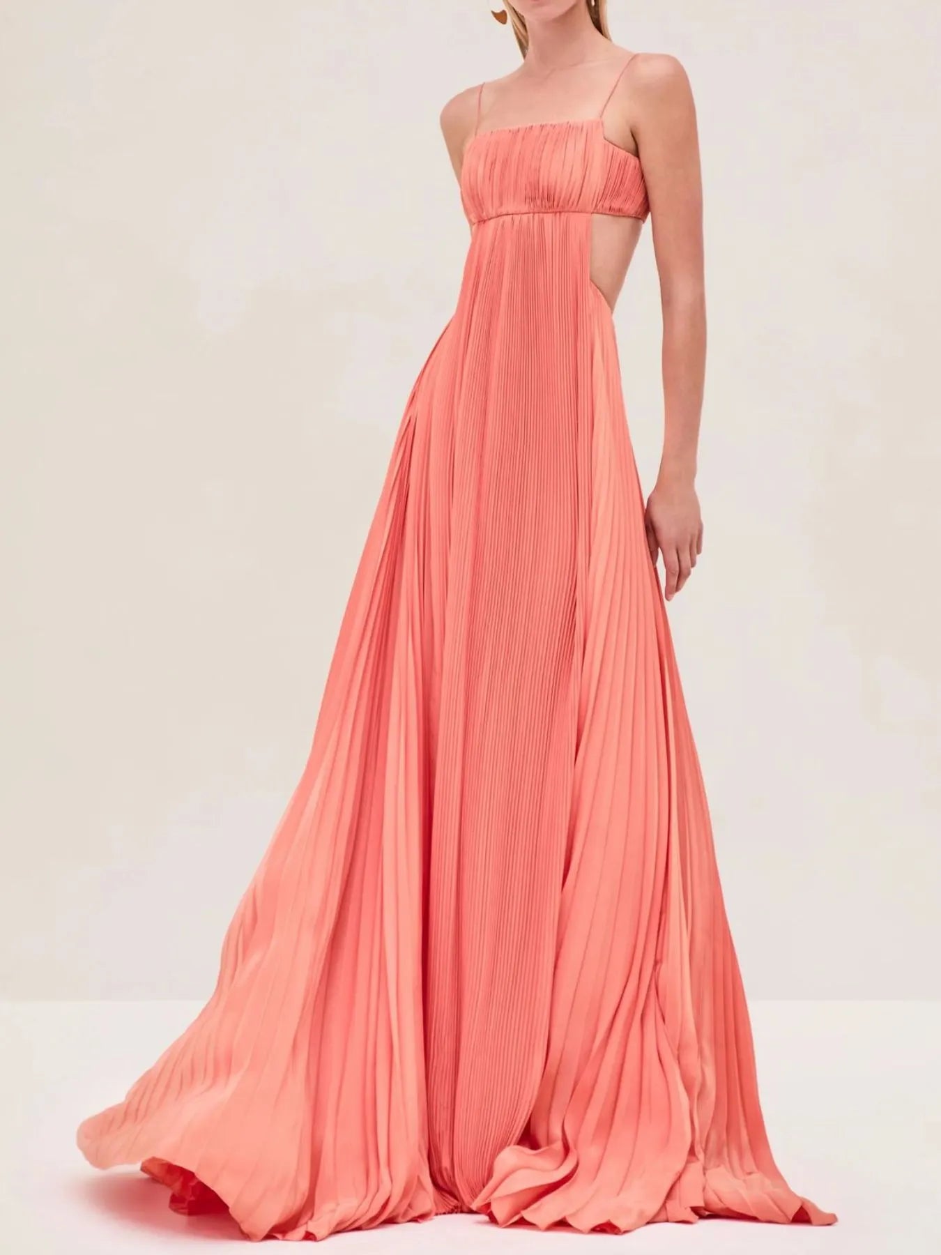 Image of Cutout Ruched Maxi Cami Dress | Queeble.shop