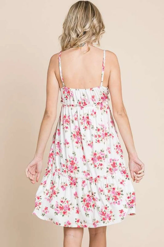 Image of Culture Code Full Size Floral Frill Cami Dress | Queeble.shop