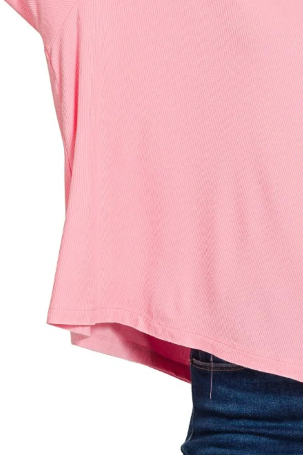 Image of Zenana Oversized Ribbed Round Neck Short Sleeve Tee | Queeble.shop