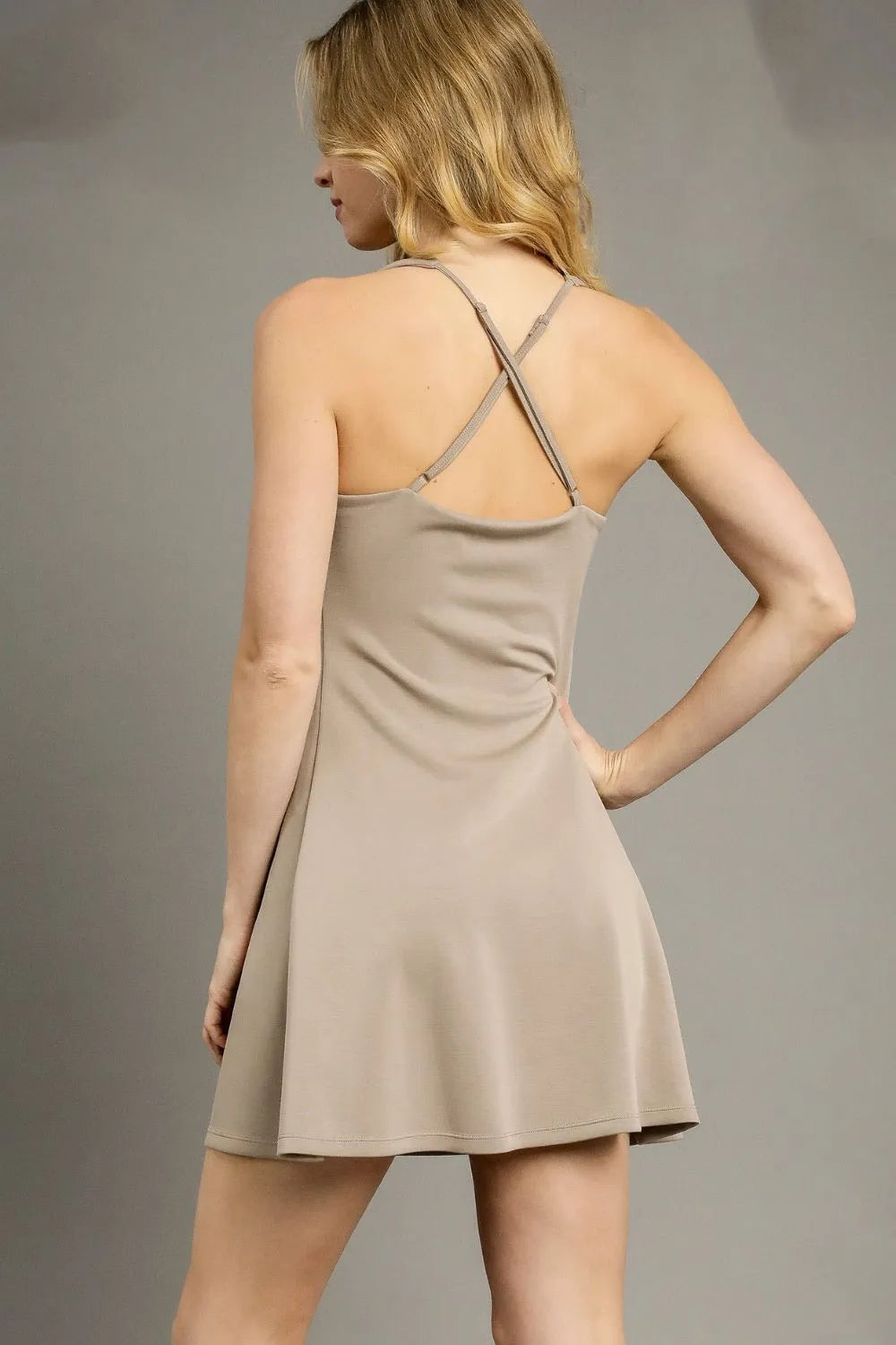 Image of Umgee Crisscross Square Neck Active Dress | Queeble.shop