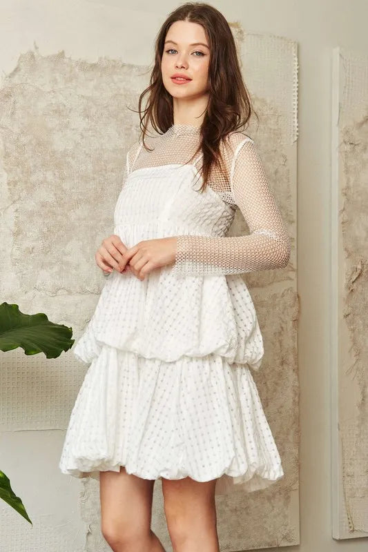 Image of Davi & Dani Checker Print Side Pockets Textured Mini Dress | Queeble.shop