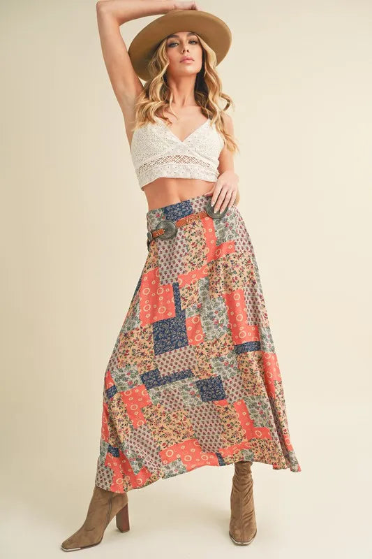 Image of Aemi + Co Printed Maxi Skirt | Queeble.shop