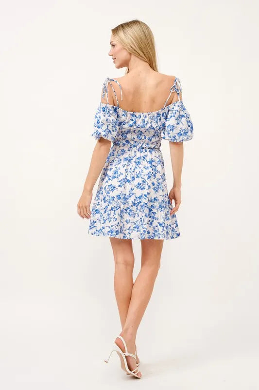 Image of And The Why Off Shoulder Bubble Sleeve Dress | Queeble.shop