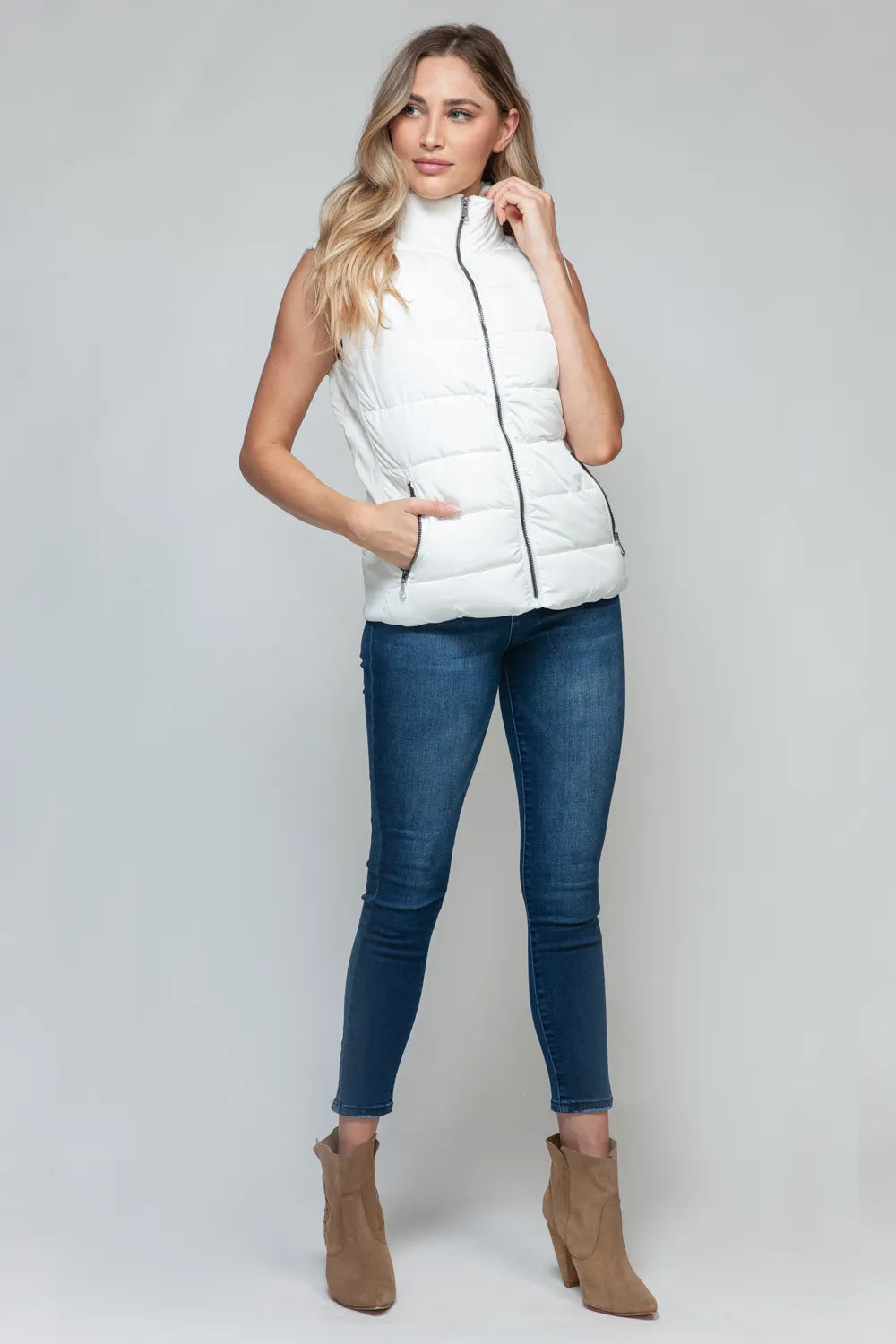 Image of Snobbish Zip Up Turtleneck Vest with Pockets | Queeble.shop