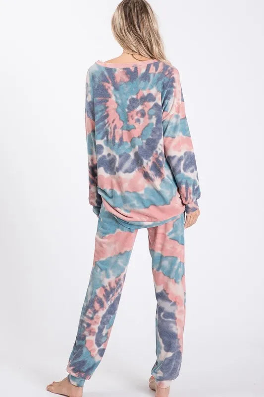 Image of BiBi Tie Dye French Terry Casual Pants | Queeble.shop