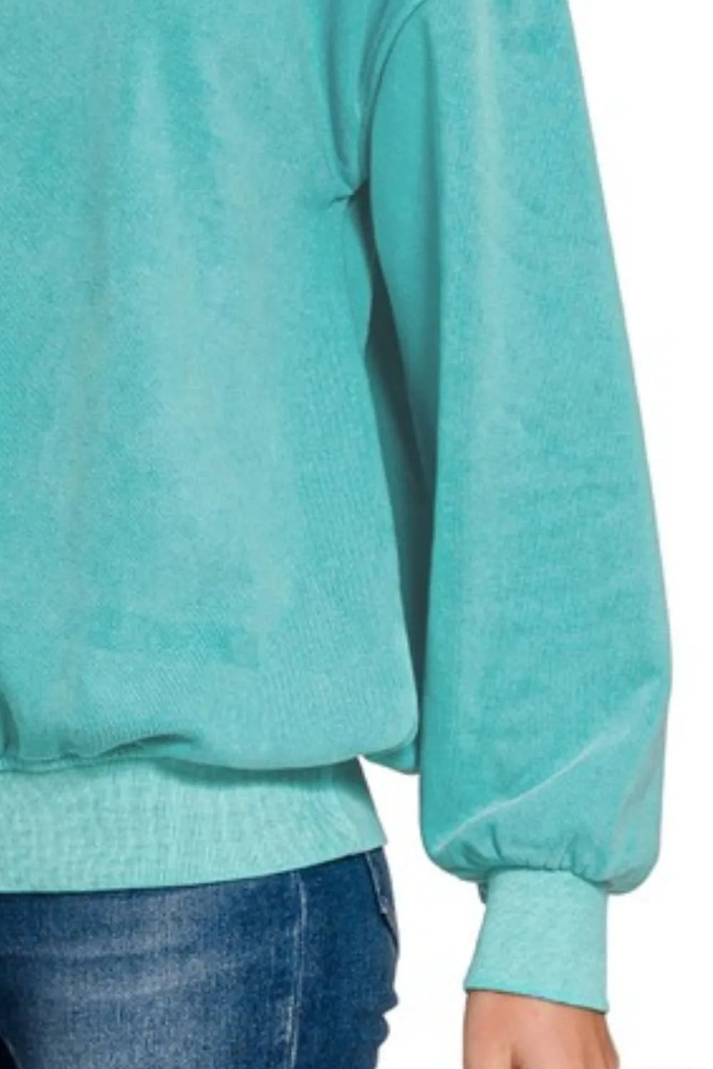 Image of Zenana Soft Fleece Pigment Dye Round-neck Sweatshirts | Queeble.shop