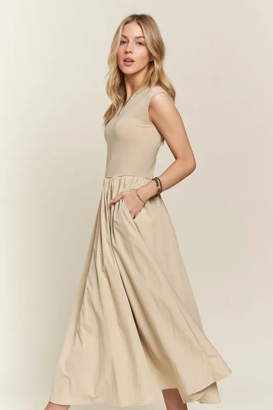 Image of ADORA V-Neck Cap Sleeve Dress | Queeble.shop