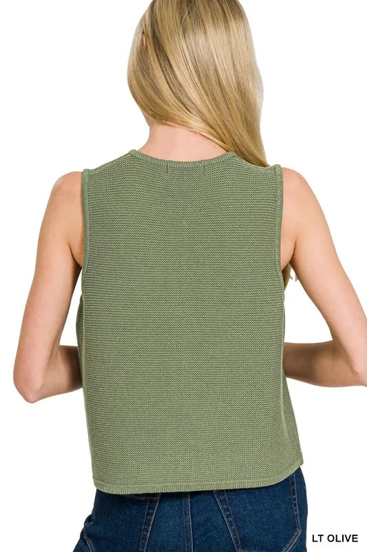 Image of Zenana Tie Front Sweater Vest | Queeble.shop