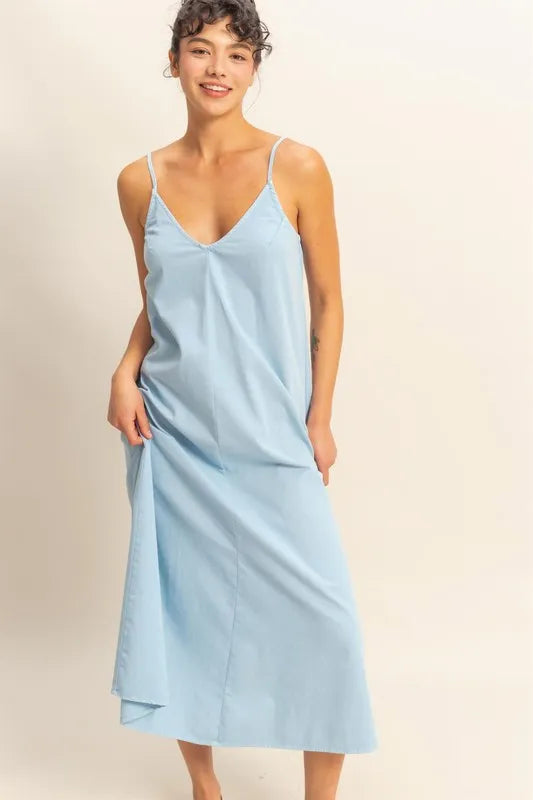 Image of HYFVE Dyed V-Neck Loose Dress | Queeble.shop