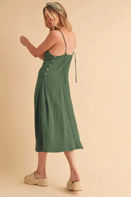 Image of Aemi+Co Side Button Midi Cami Dress | Queeble.shop