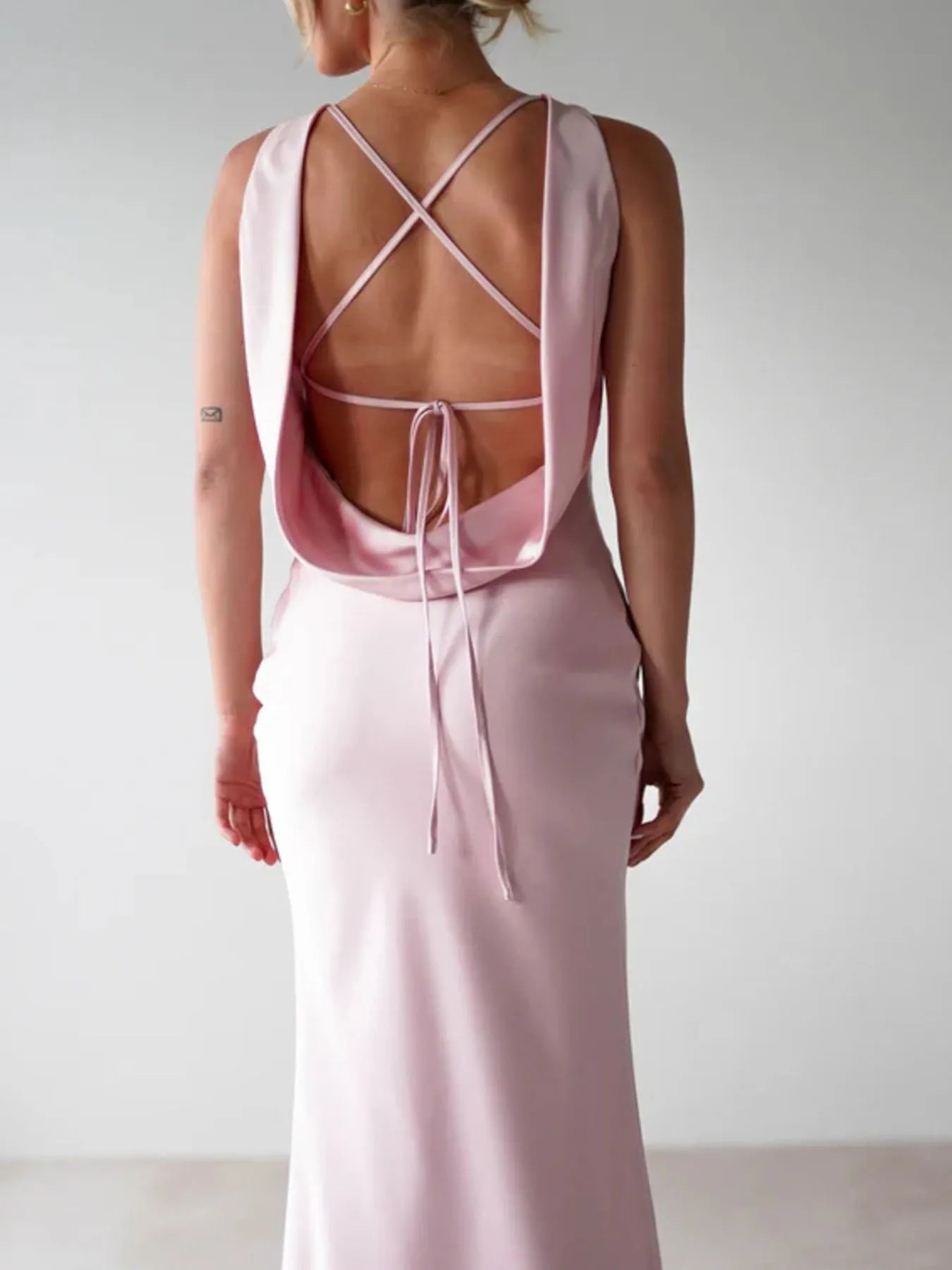 Image of Satin Sleeveless Maxi Dress | Queeble.shop
