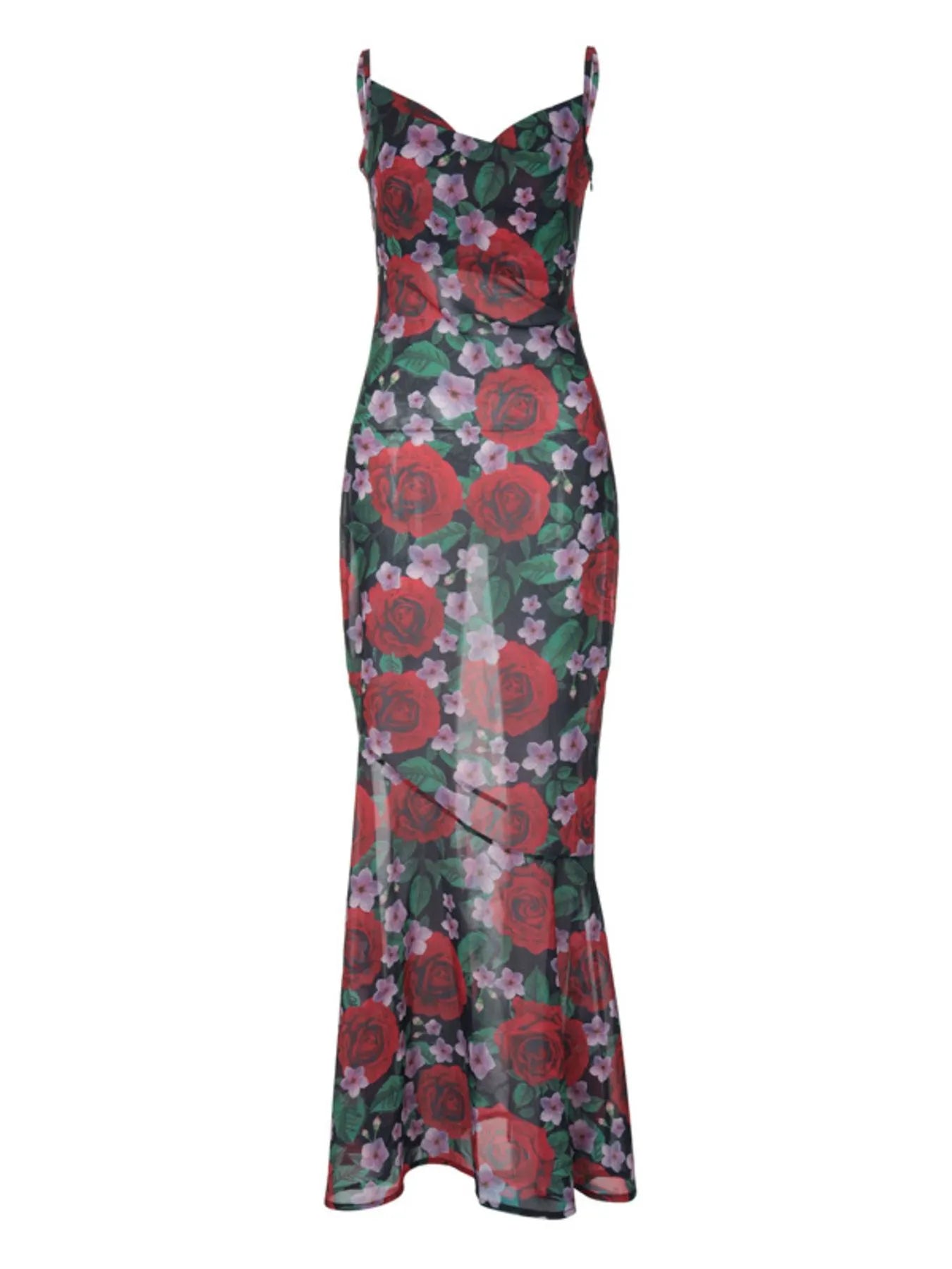 Image of Floral Print Bodycon Maxi Dress | Queeble.shop