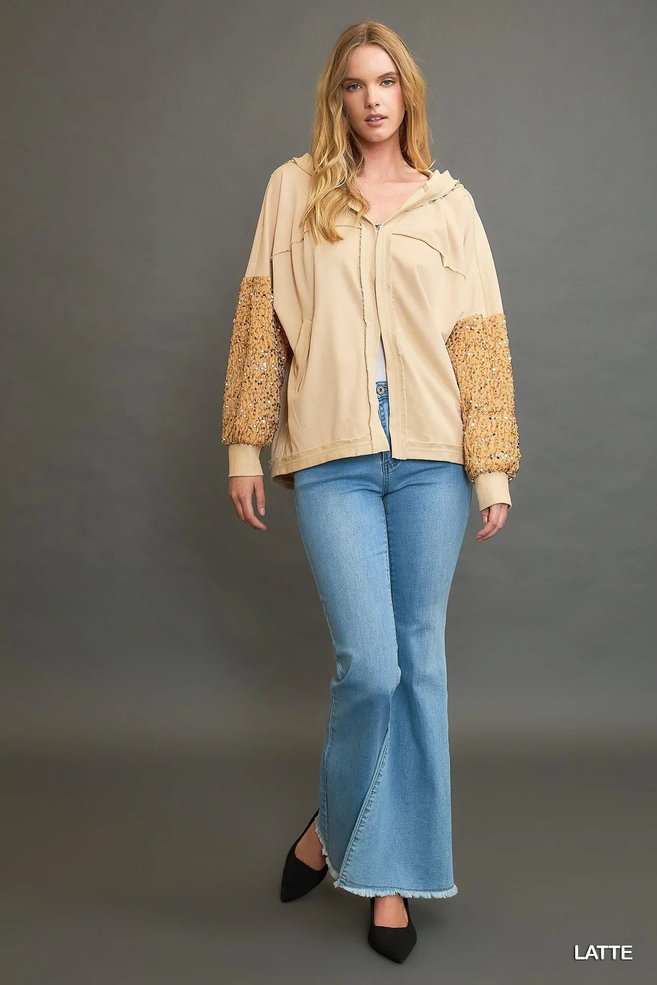 Image of Umgee Sequined French Terry Jacket | Queeble.shop