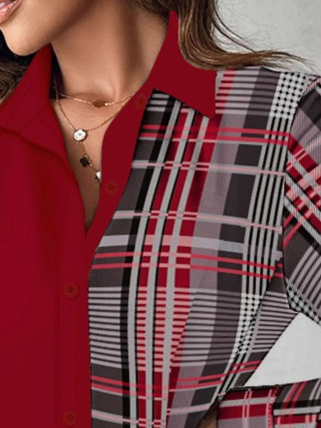 Image of Printed Button Up Long Sleeve Shirt Dress | Queeble.shop