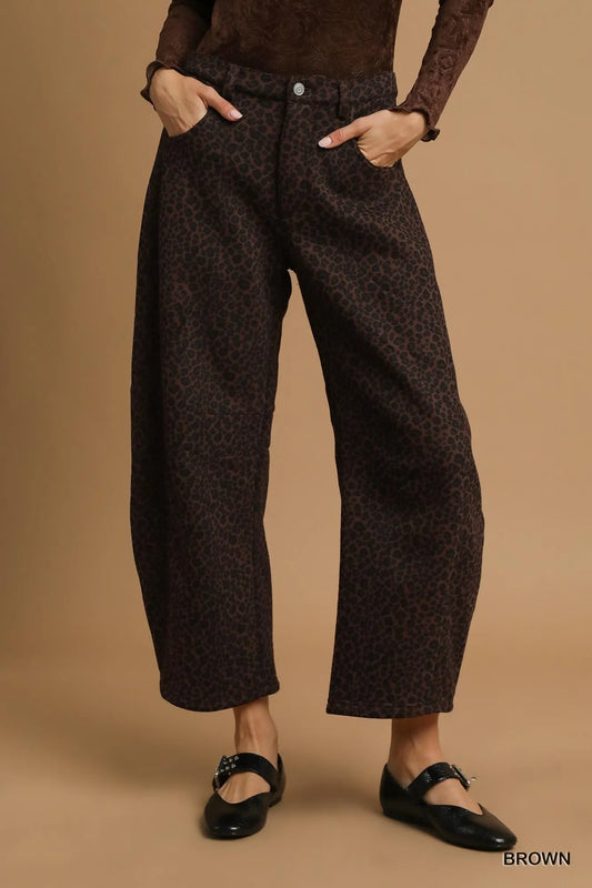 Image of Umgee Leopard Print Wide Leg Pants | Queeble.shop