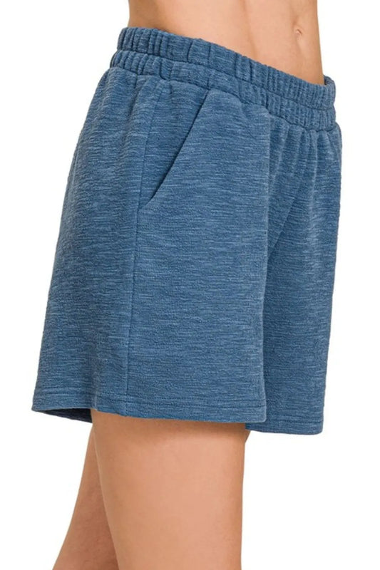 Image of Zenana Cotton Slub Shorts | Queeble.shop
