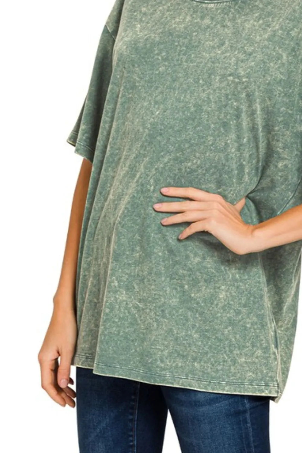 Image of Zenana Washed Short Sleeve Top | Queeble.shop