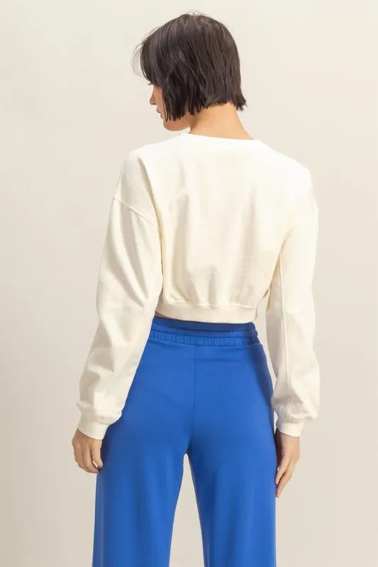 Image of HYFVE Crew Neck Long Sleeve Crop Sweatshirt | Queeble.shop