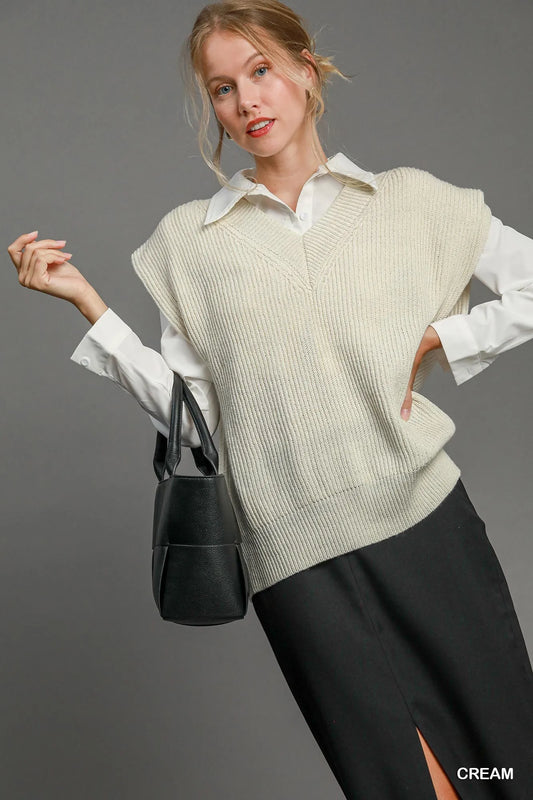 Image of Umgee Oversized V Neck Vest | Queeble.shop