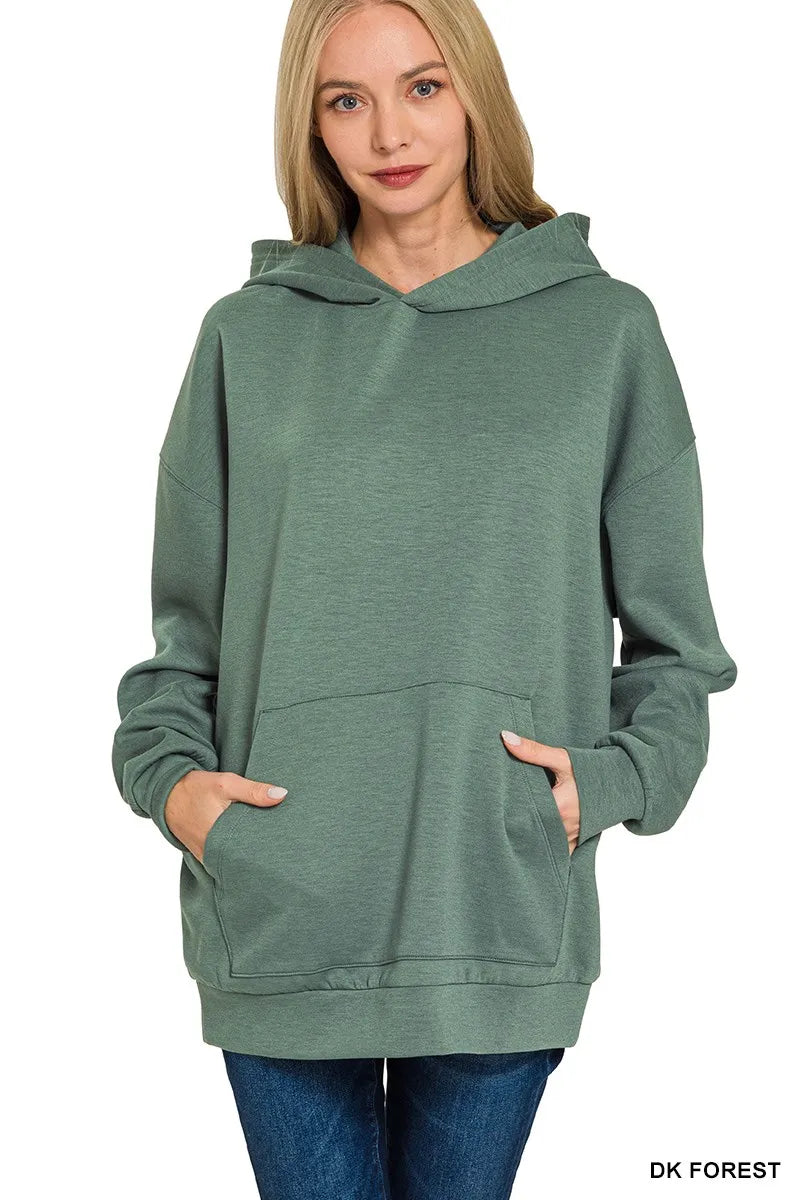 Image of Zenana Oversized Scuba Hoodie with Kangaroo Pocket | Queeble.shop