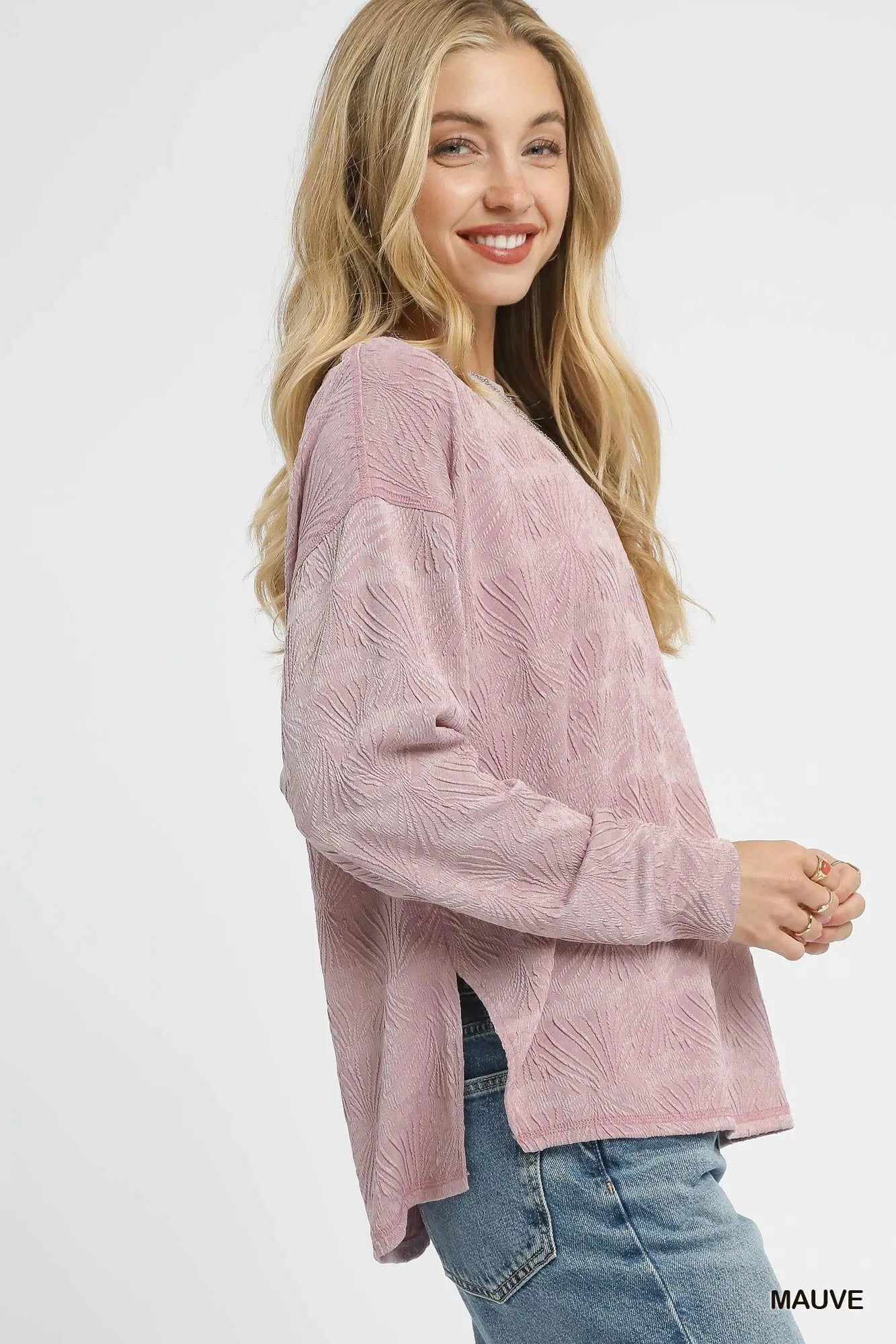 Image of Umgee Textured Knit Long Sleeve Top | Queeble.shop