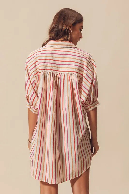 Image of SO ME Multicolored Stripe Button Down Shirt | Queeble.shop
