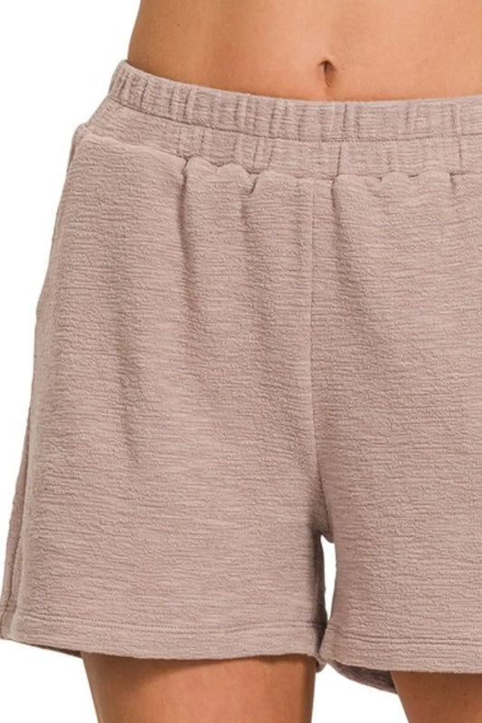 Image of Zenana Cotton Slub Shorts | Queeble.shop