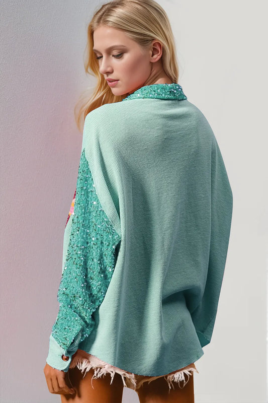 Image of Double Take Sequin Nutcracker Button Up Shirt | Queeble.shop