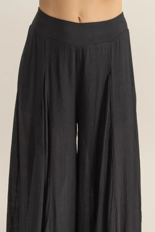 Image of HYFVE High-Waist Ruffle Flared Wide Leg Pants | Queeble.shop