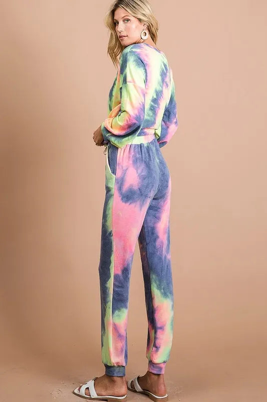 Image of BiBi Tie Dye French Terry Casual Pants | Queeble.shop