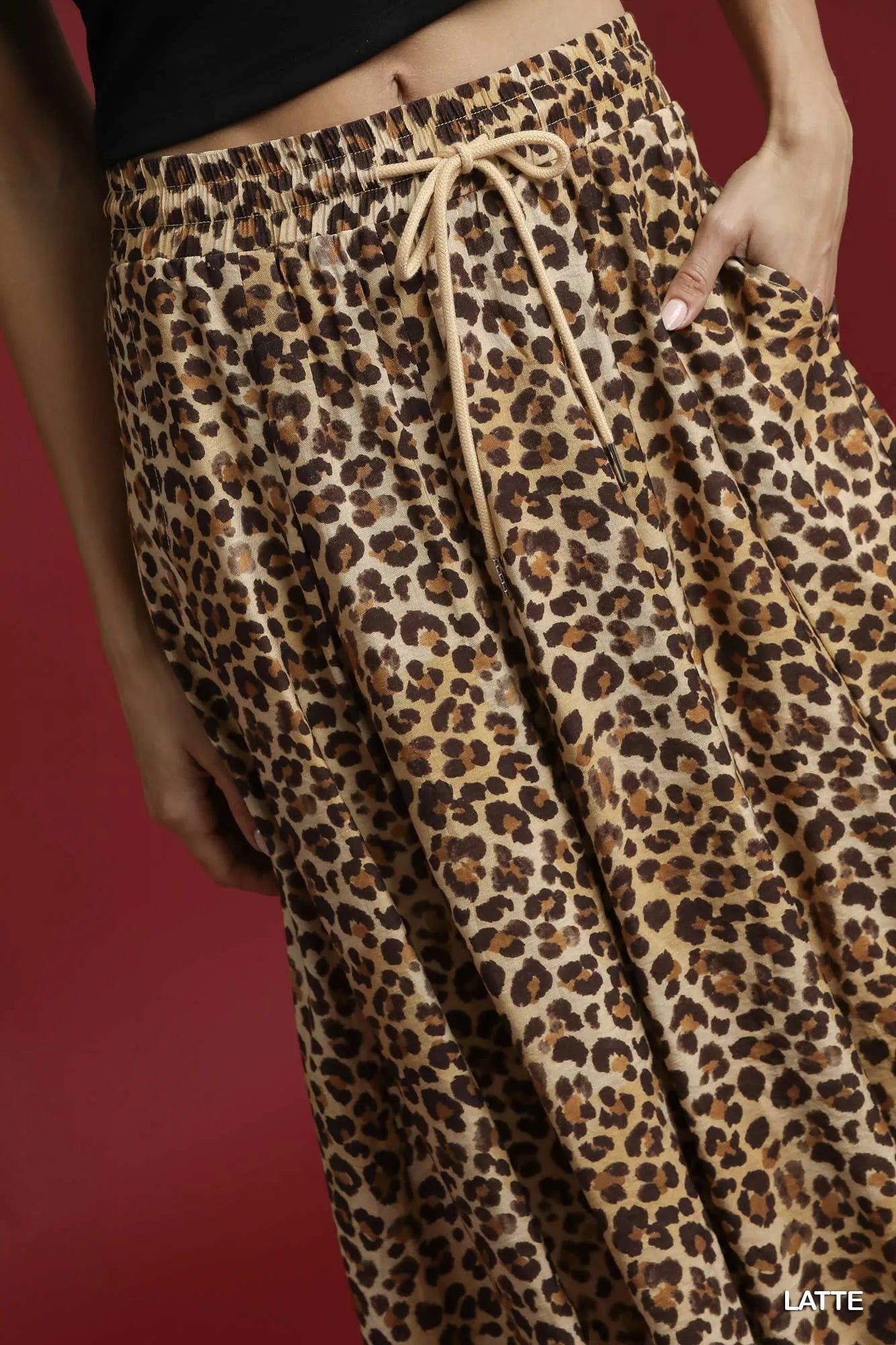 Image of Umgee Drawstring Leopard Midi Skirt | Queeble.shop