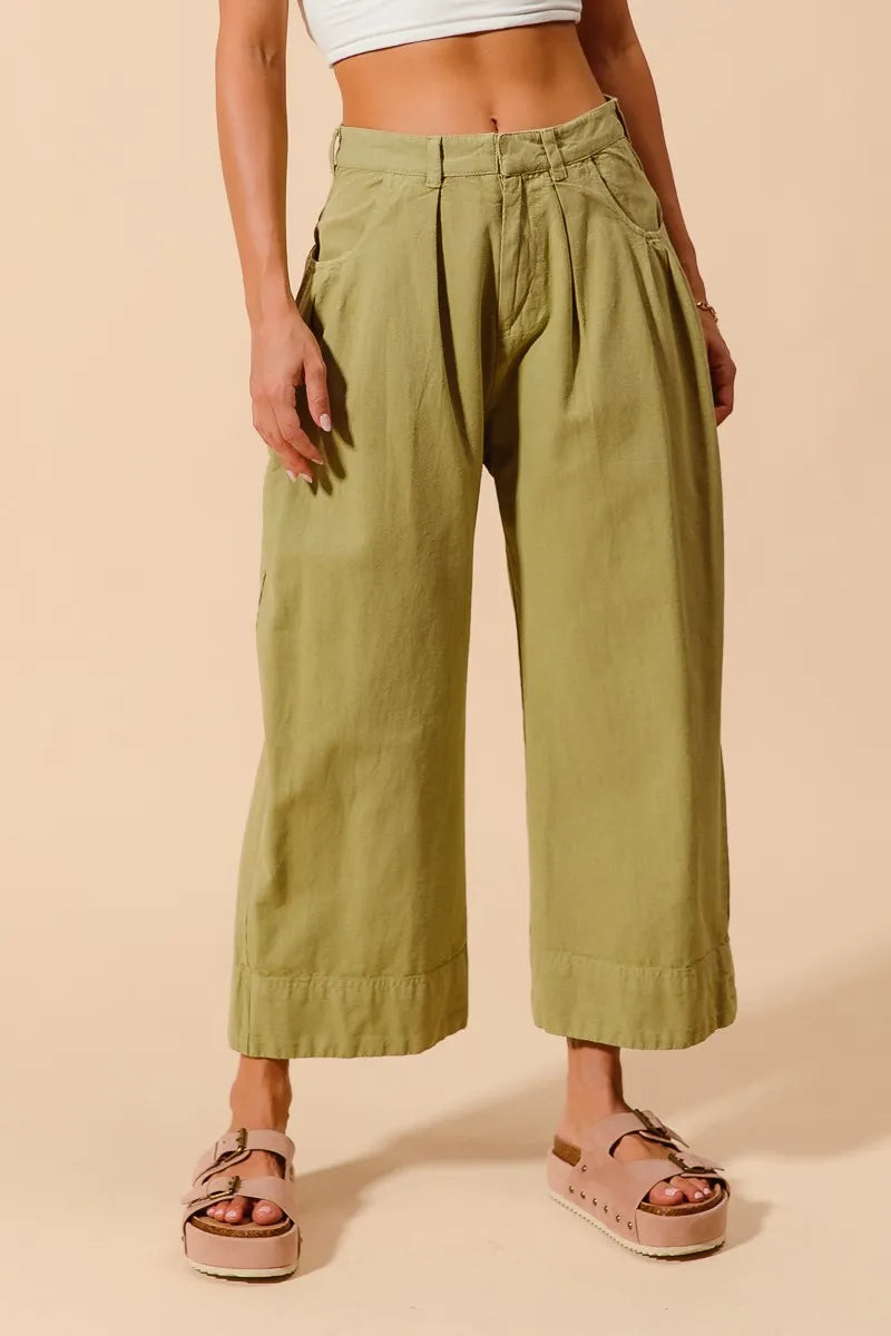 Image of SO ME Mid Rise Wide Leg Chino Pants With Pockets | Queeble.shop