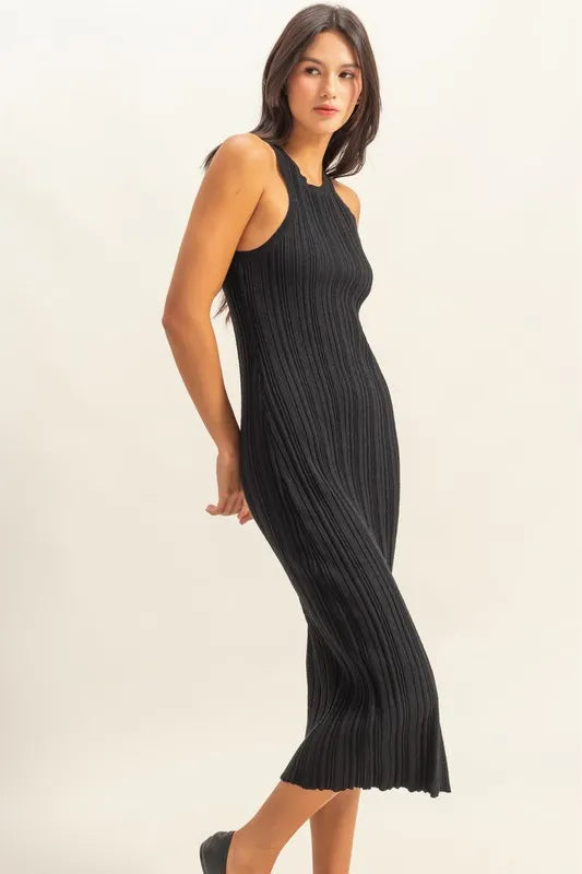 Image of HYFVE Round Neck Bodycon Ribbed Knit Dress | Queeble.shop