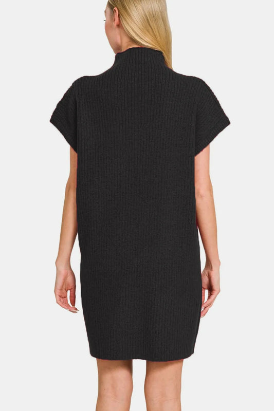 Image of Zenana Short Sleeve Sweater Mini Dress | Queeble.shop