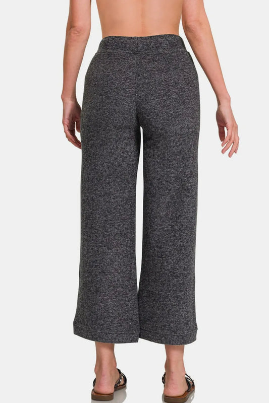 Image of Zenana Drawstring Hacci Cropped Pants | Queeble.shop